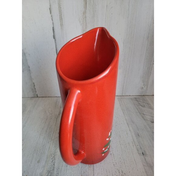 Vintage Waechtersbach Red xmas pitcher milk jug drink - Picture 2 of 6